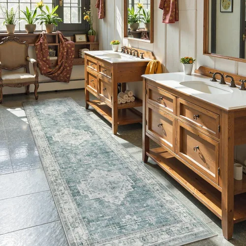 Miniatura 22 de LIVEBOX Alfombra lavable de 5 x 7 pies, para sala de estar, dormitorio, antideslizante, estilo bohemio, para interiores, para comedor, oficina