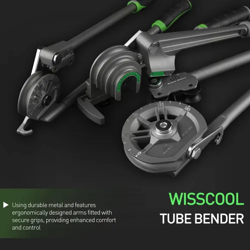 Miniatura 4 de WISSCOOL Doblador de Tubo de 3/8" con Rodillo Tubo Doblador de Tubos 0-180° Herramienta HVAC para Tubos de Cobre, Aluminio, Hierro y Acero