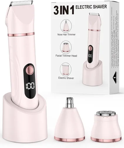 Bikini Trimmer for Women, Nose Hair Trimmer, Painless Electric Razor, Smooth Facial Hair Remover, Body Hair Trimmer for Legs and Armpit