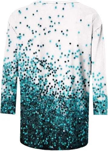 Miniatura 5 de Women's Blouses 34 Sleeve Crew Neck Funny Print Graphic Tees Shirt Casual Pullover Tops Fashion Ladies Outfits 2023