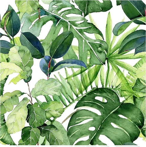 HAOKHOME Papel tapiz tropical para despegar y pegar hojas de palma, extraíble, para decoración del hogar, 17.7 x 393 pulgadas
