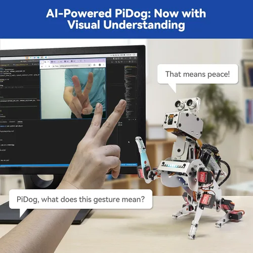 Miniatura 8 de SunFounder Kit de robot AI con Raspberry Pi Zero 2 W+tarjeta TF 32G, ChatGPT-4o habilitado con comando de voz y reconocimiento de video, control