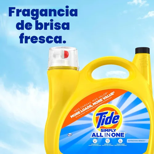 Miniatura 3 de Tide Simply Liquid - Detergente para ropa, aroma refrescante de brisa, 138 cargas, 182 onzas líquidas, detergente todo en uno