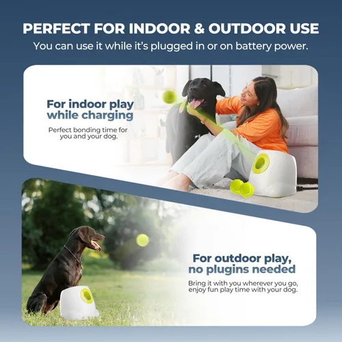 Miniatura 6 de ALL FOR PAWS Lanzador automático de bolas para perros, máquina interactiva para cachorros, bolas para mascotas, para exteriores, 6 bolas incluidas