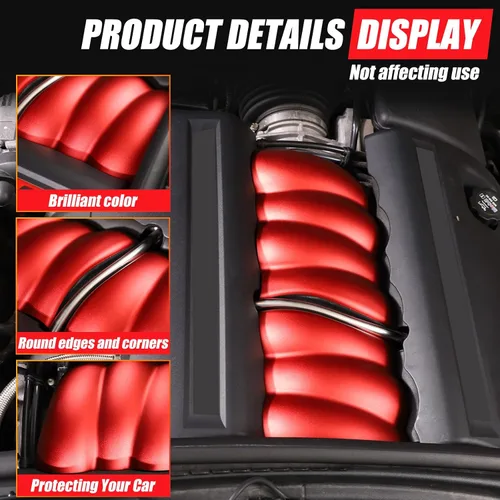 Miniatura 5 de Kit de molduras de cubierta de colector de admisión para auto Compatible con Chevrolet Corvette C6 2005-2013, Accesorios de decoración de colector