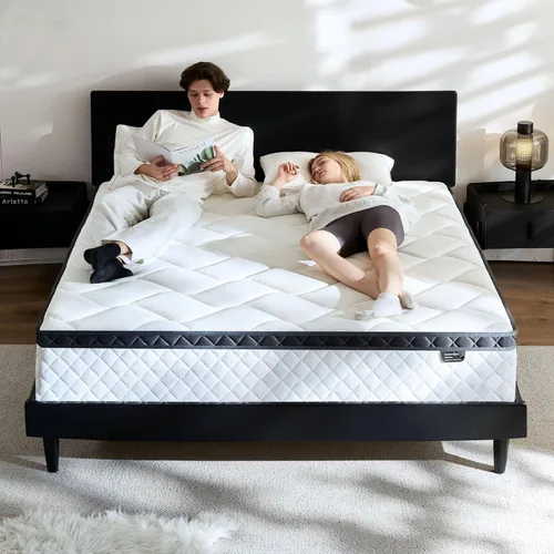 Miniatura 8 de Colchón de cama individual en una caja, colchón híbrido individual de 10 pulgadas con resortes individuales y espuma viscoelástica, suave