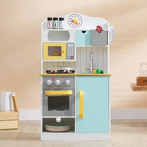 Miniatura 3 de Teamson Kids Little Chef Florence - Cocina interactiva clásica de madera con accesorios y espacio de almacenamiento para una fácil limpieza
