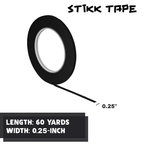 Miniatura 2 de STIKK Cinta para pintores – Paquete de 3 cintas de pintor negras – 1/4 pulgadas x 60 yardas – Cinta de pintura para pintura, bordes, recortes