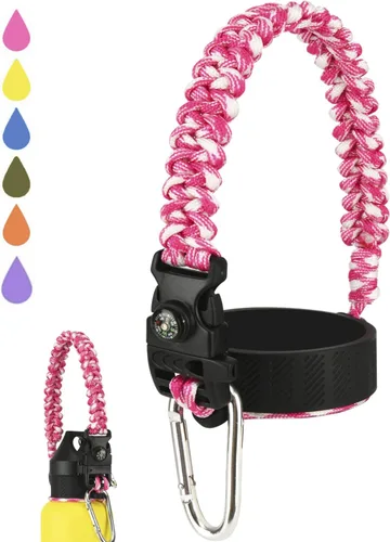 Miniatura 9 de Paracord Handle for Hydro Flask Water Bottles Standard Mouth, Strap Holder with Safety Rubber Ring & Carabiner, Easy to Carry and Durable Reusable