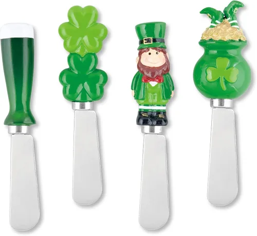 Miniatura 10 de Supreme Housewares Americana - Esparcidores patrióticos de queso, asas de resina pintadas a mano con cuchillas de acero inoxidable para untar queso