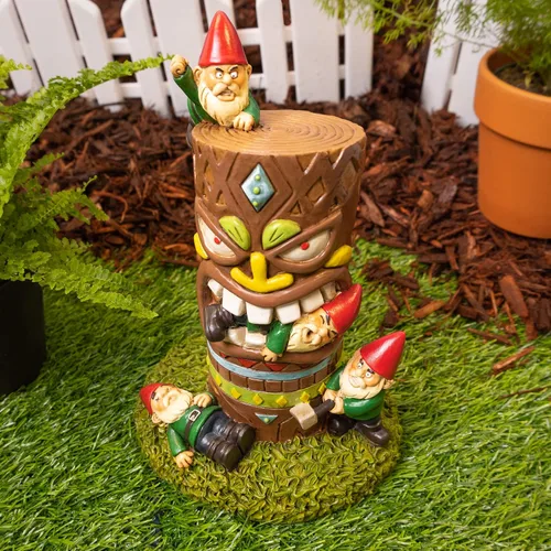 Miniatura 4 de Gnomo de Jardín de Pastel de Feliz Cumpleaños de 8' Adorno Divertido para el Césped para Celebraciones Decoración de Patio de Resina Duradera Regalo