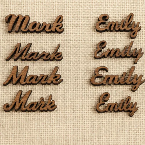Miniatura 6 de Elegantes tarjetas de lugar de madera para bodas o fiestas de cumpleaños