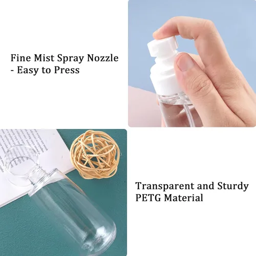 Miniatura 5 de Cosywell Botella de aerosol de niebla fina aprobada por la TSA 3.4 oz 100 ml Paquete de 3 envases de viaje recargables de cosméticos vacíos Botella