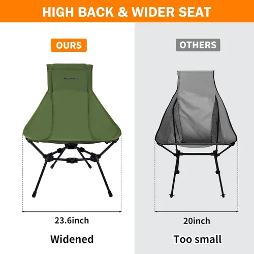 Miniatura 5 de AYAMAYA Camping Chairs - Ultralight Folding High Back Camping Chair with Upgrade All Aluminum Widen Frame Structure