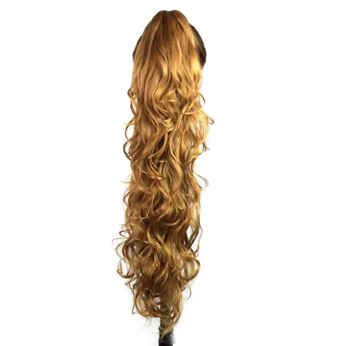 Miniatura 13 de KUKI - Extensión de cabello sintético largo y rizado de 31 pulgadas, con pinza y mandíbula, 1B