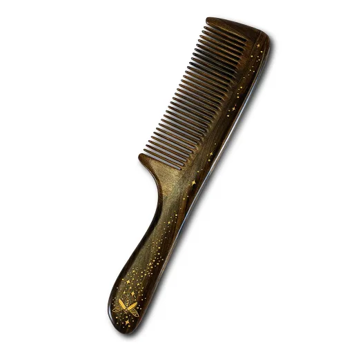 Miniatura 11 de TAN MUJIANG Peine para el cabello de madera natural antiestático (mariposa y loto)