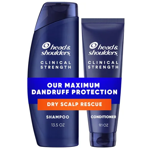Head & Shoulders - Champú y acondicionador Clinical Strength Dry Scalp Rescue, champú y acondicionador anticaspa y para el cuero cabelludo reseco,