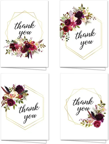 Miniatura 8 de Boho Spirit tarjeta de agradecimiento surtidas – Set de 36 interior en blanco – 6 Diseños interior en blanco – de tarjetas con sobres blancos
