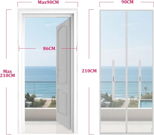 Miniatura 4 de HOOMEE Sello de puerta con cremallera de 36 x 83 pulgadas para aire acondicionado portátil y secadora de ropa, funciona con aire acondicionado móvil