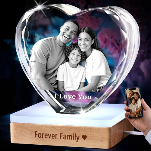 Miniatura 9 de Foto de Cristal 3D Personalizada Imagen 3D en Cristal - Regalo para Mamá Esposa Ella Abuela Él Papá Navidad Año Nuevo Cumpleaños Boda Parejas Paisaje