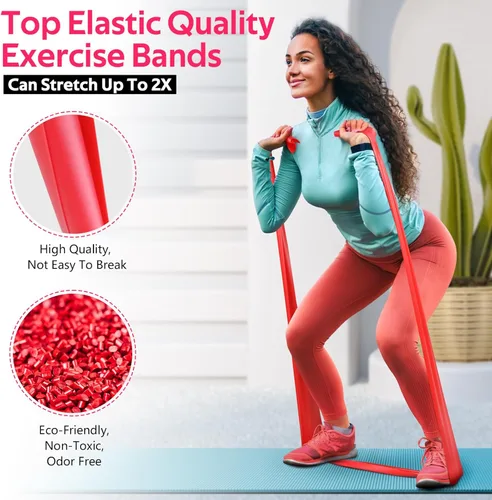 Miniatura 4 de Bandas de resistencia para entrenamiento, bandas de ejercicio para terapia física, estiramiento, recuperación, pilates, rehabilitación