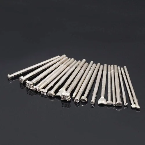 Miniatura 6 de Okared 20 piezas de herramientas de cuero para hacer sillín de trabajo, herramientas de manualidades, kits de sellos de cuero, herramientas