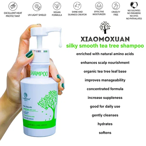 Miniatura 4 de Xiaomoxuan Juego de champú y acondicionador de árbol de té para cabello rizado, set de champú y acondicionador natural para el cabello, champú