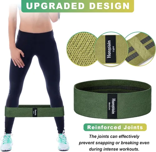 Miniatura 4 de Honmein Bandas de Resistencia para Entrenamiento, Juego de Bandas de Ejercicio de 3 Niveles para Mujeres y Hombres, Bandas de Caderas, Piernas
