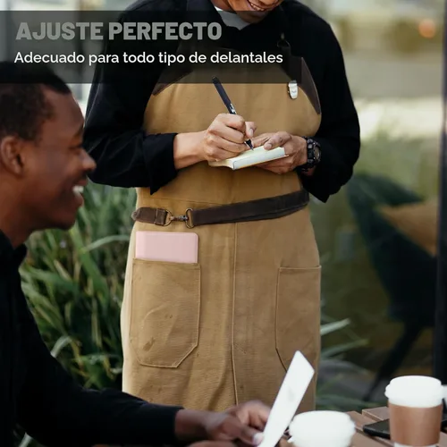 Miniatura 5 de CoBak - Libreta para meseros, organizador compacto con bolsillos transparentes y para dinero, portabolígrafo, se ajusta perfectamente al delantal