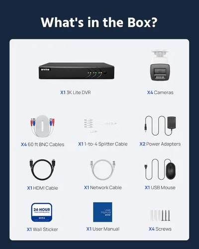 Miniatura 9 de ANNKE Sistema de cámara de seguridad de audio bidireccional 3K, 8CH 3K Lite H.265+ DVR con detección de humanos y vehículos, 4 cámaras CCTV de 5 MP