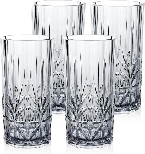 Miniatura 10 de BELLAFORTE Vaso alto de Tritan inastillable, juego de 4, 18 onzas, vasos para beber Myrtle Beach, vasos de plástico irrompibles para regalos, Azul