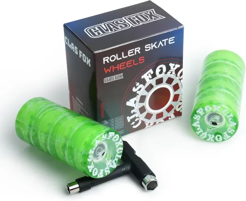 Miniatura 6 de 78A interior o al aire libre 2.559x1.378 in Quad ruedas de patines con rodamientos ABEC-9 8 PC Verde esmeralda