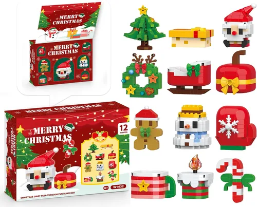 Miniatura 15 de Christmas Advent Calendar 2026 Building Sets Compatible with Lego Christmas 24 Days Countdown Gifts 24 Packs Christmas Model Building Micro Blocks