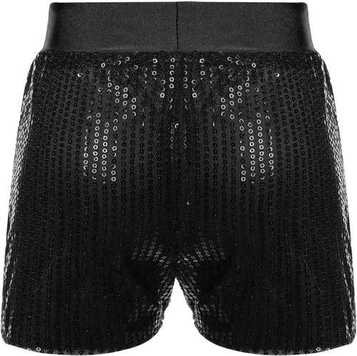 Miniatura 2 de Pantalones cortos de ballet para niñas y niños con lentejuelas con purpurina, hip hop, jazz, ballet, baile, yoga, gimnasio, pantalones cortos
