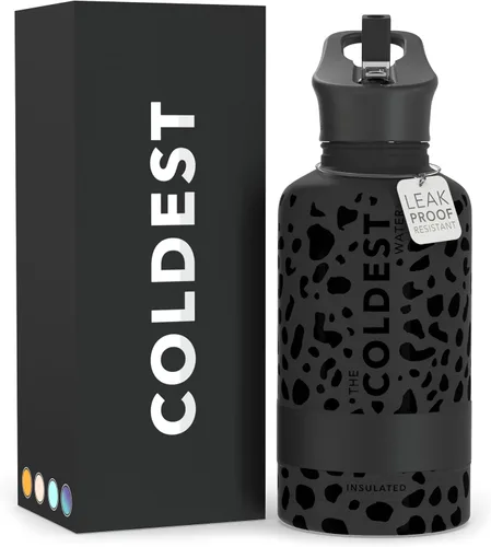 Miniatura 107 de Coldest - Botella para agua con tapa que incluye pajilla, térmica y metálica (acero inoxidable), para hombres y mujeres, color morado