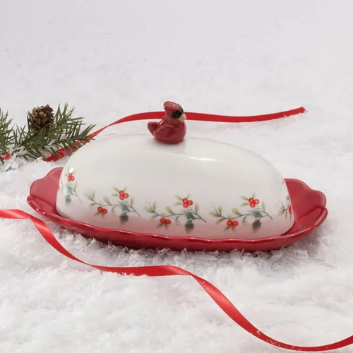 Miniatura 2 de Pfaltzgraff Winterberry Cardinal Mantequillera