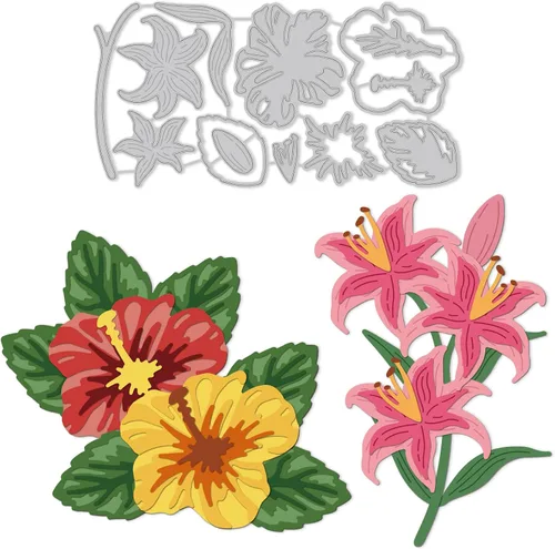 Miniatura 10 de GLOBLELAND Troqueles de corte de flores de cerezo para hacer tarjetas, flores, corte de rama, troqueles para bricolaje, álbumes de recortes, diario