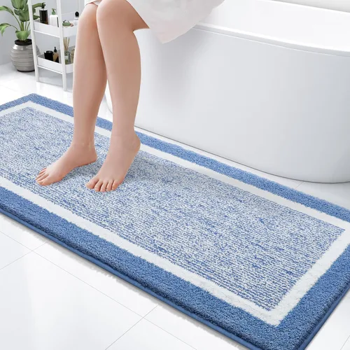 Miniatura 100 de OLANLY Alfombras de baño 24x16, tapete de baño de microfibra extra suave y absorbente, antideslizante, lavable a máquina, alfombra de baño esponjosa