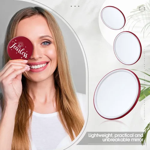 Miniatura 7 de Hoolerry 48 piezas de regalos de agradecimiento a los empleados para mujeres, espejo pequeño y compacto inspirador rojo a granel de 2.8 pulgadas