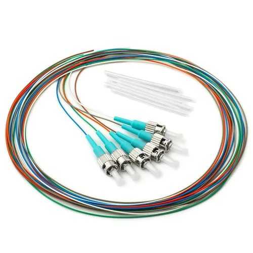 Miniatura 8 de 6 hilos multimodo OM1 62.5/125 ST-UPC fibra coleta, ST OM1 fibra óptica coleta, incluye 6 mangas de protección de fibra óptica de empalme de fusión