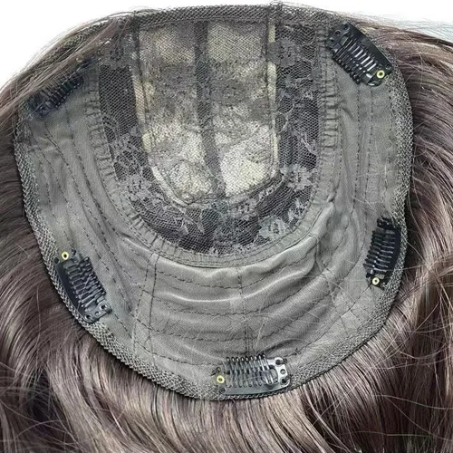 Miniatura 5 de Peluca larga ondulada de parte media para mujer, pelucas sintéticas rizadas naturales, onduladas, resistentes al calor, base grande, 7.1 x 7.1 in