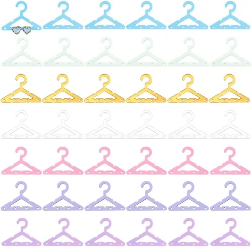 PH PandaHall 42 piezas de colgador de ropa soporte para aretes collar mini percha joyería colgante organizador colgante aretes acrílico perno de