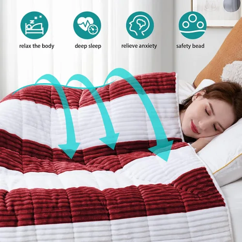 Miniatura 166 de Manta con Peso Azul para Adultos 12 libras, 48"x72", Tamaño Twin Full Manta Pesada Refrescante para 110-130 libras, Mantas Grandes de Microfibra