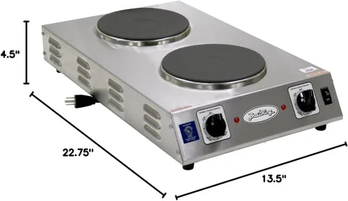 Miniatura 2 de Broil King CDR-2CFBB - Placa caliente profesional doble ahorradora de espacio, 13-1/2 pulgadas x 4-1/2 pulgadas x 22-3/4 pulgadas, gris