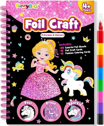 Miniatura 33 de FUNNYB&G Arte en papel de aluminio para niños - Manualidades de Navidad, regalos de fiesta, rellenos de calcetines para niños, suministros de arte