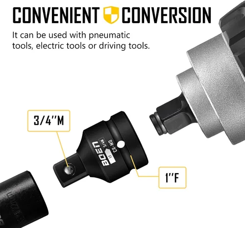 Miniatura 5 de BOEN Adaptador de enchufe de impacto de 1 "F a 3/4 "M, acero Cr-Mo, juego de adaptadores de enchufe para conversiones de controlador de impacto