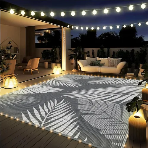 Miniatura 32 de GENIMO - Tapete reversible e impermeable para patios y exteriores, oferta, paja de plástico, para áreas grandes, campamentos, RV, pícnics, terrazas