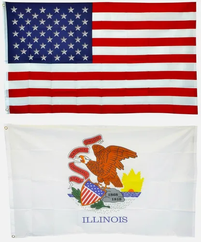 Miniatura 9 de Shop72 Bandera estadounidense, bandera estadounidense de 3 x 5 para exteriores, resistente, estrellas bordadas, lealtad a Estados Unidos, bandera