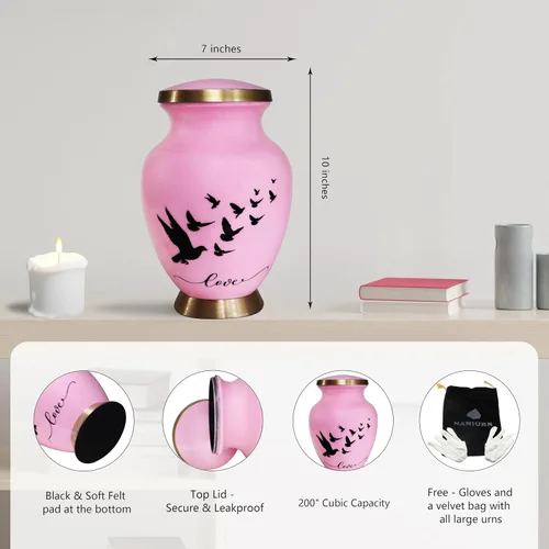 Miniatura 2 de NANIURN Urnas de cremación para cenizas humanas, mujeres y hombres, urna funeraria para cenizas para mujeres y hombres, modelos de amor decorativos