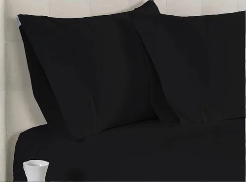 Miniatura 2 de Juego de ropa de cama de 800 hilos, 4 piezas, 100% algodón egipcio, color negro, juego de ropa de cama de algodón de fibra larga, tejido de satén